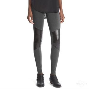Sun & shadow gray and faux leather leggings